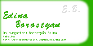 edina borostyan business card